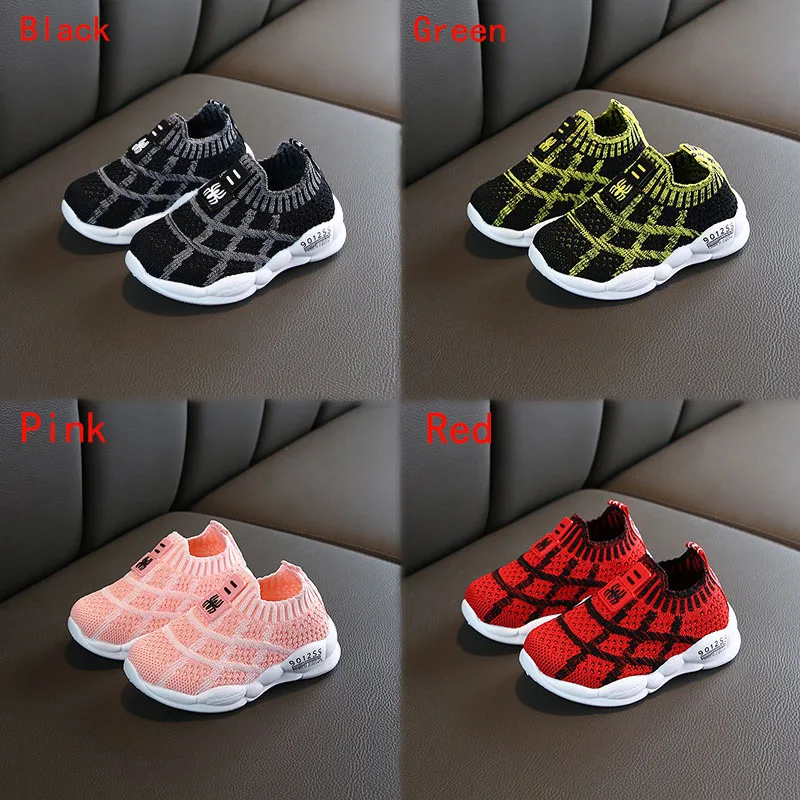 

Children Casual Shoes for Boys Kids Girls Sneakers New Breathable Anti-Slip Plaid Print Shoes Toddler Soft Soled Shoes