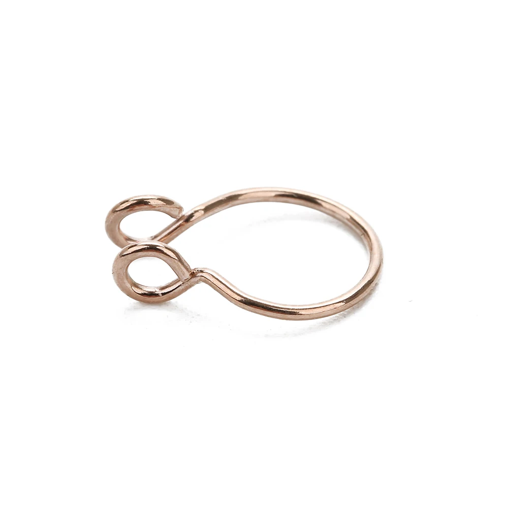 rose gold 1 шт титановая сталь 20 г кольца для искусственного носа Поддельные кольца для перегородки обруч ноздри Имитация пирсинга зажим для носа кольца для искусственного пирсинга Nez - Окраска металла: rose gold