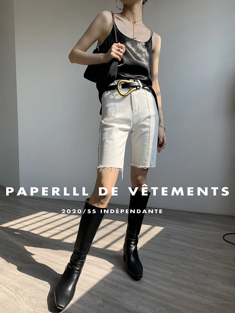 HA SA korean tank halter tops vintage Satin corset silk satin off shoulder bustier femme backless bandage vintage French fashion