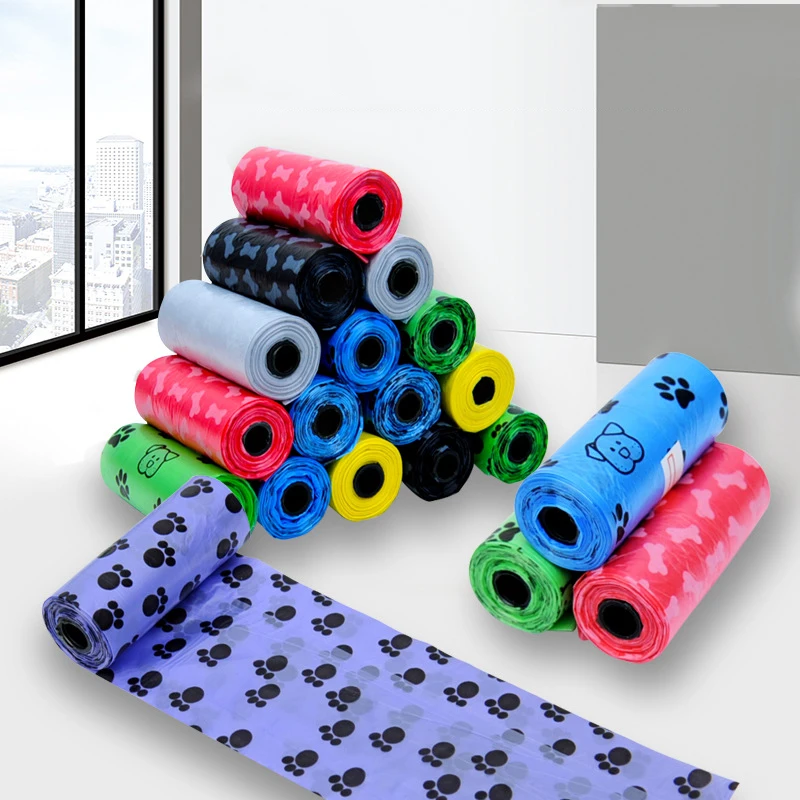 1 рулон/15 шт. набивные мешки для кошек наружных собак сбора отходов домашней