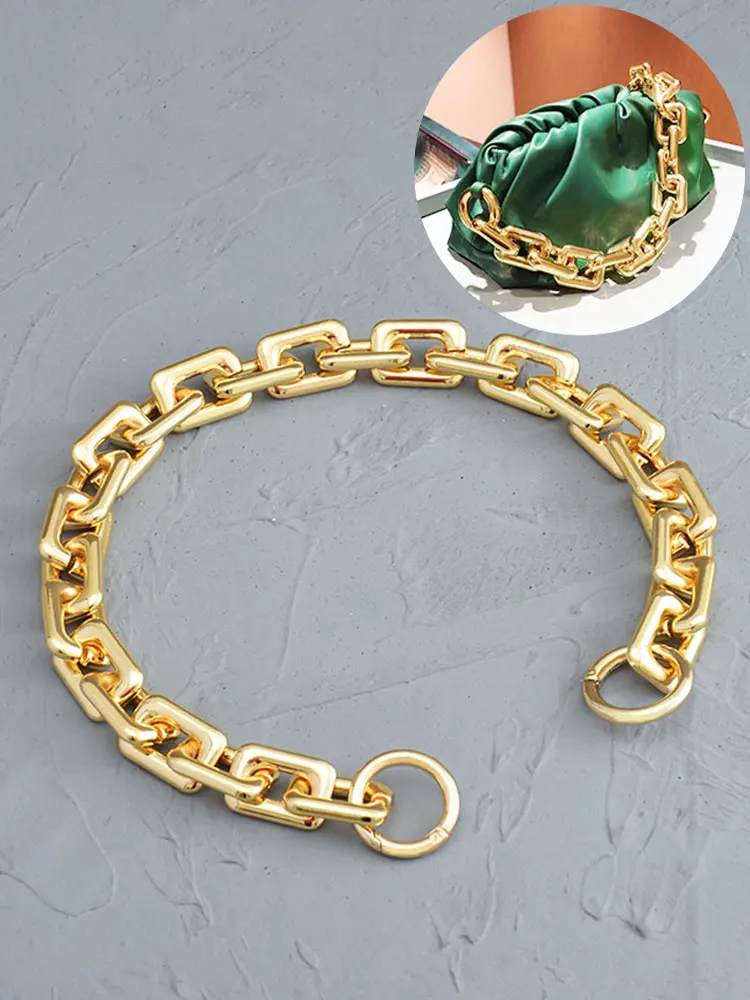 

High Quality Golden Vintage Bag Chain Handle Shoulder Bag Key Chain Thick Women Chain Bag Shoulder Straps Resin material