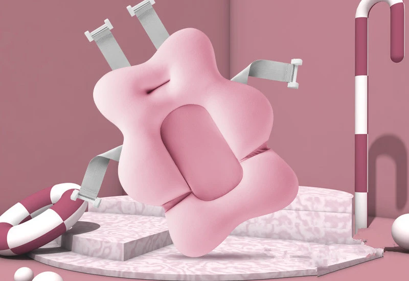 pink Детский коврик для сиденья для ванны, складной детский Коврик для ванны и стула, подушка для ванны для новорожденных, Детская нескользящая Мягкая комфортная подушка для тела - Цвет: pink