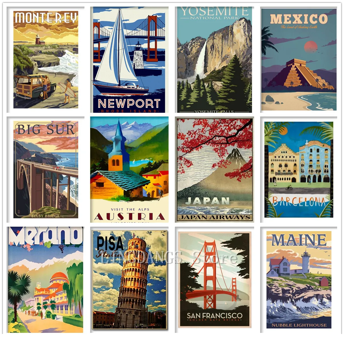 Алмазная живопись 5d &quotсделай сам&quot винтажный мир пейзаж путешествия город