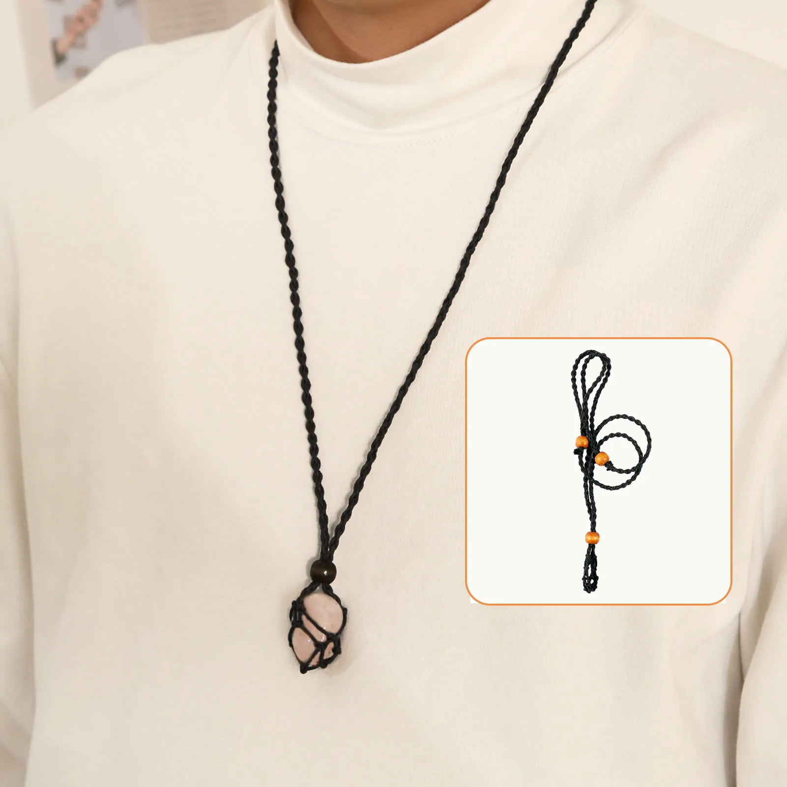 Кристаллы Подвеска каменный держатель ожерелье регулируемой длины (держатель