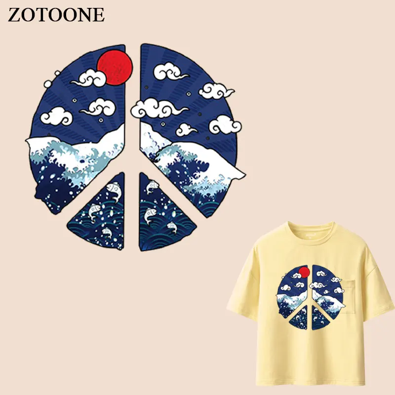 ZOTOONE утюжок на пластыре японский мультфильм волна наклейки Патчи для одежды