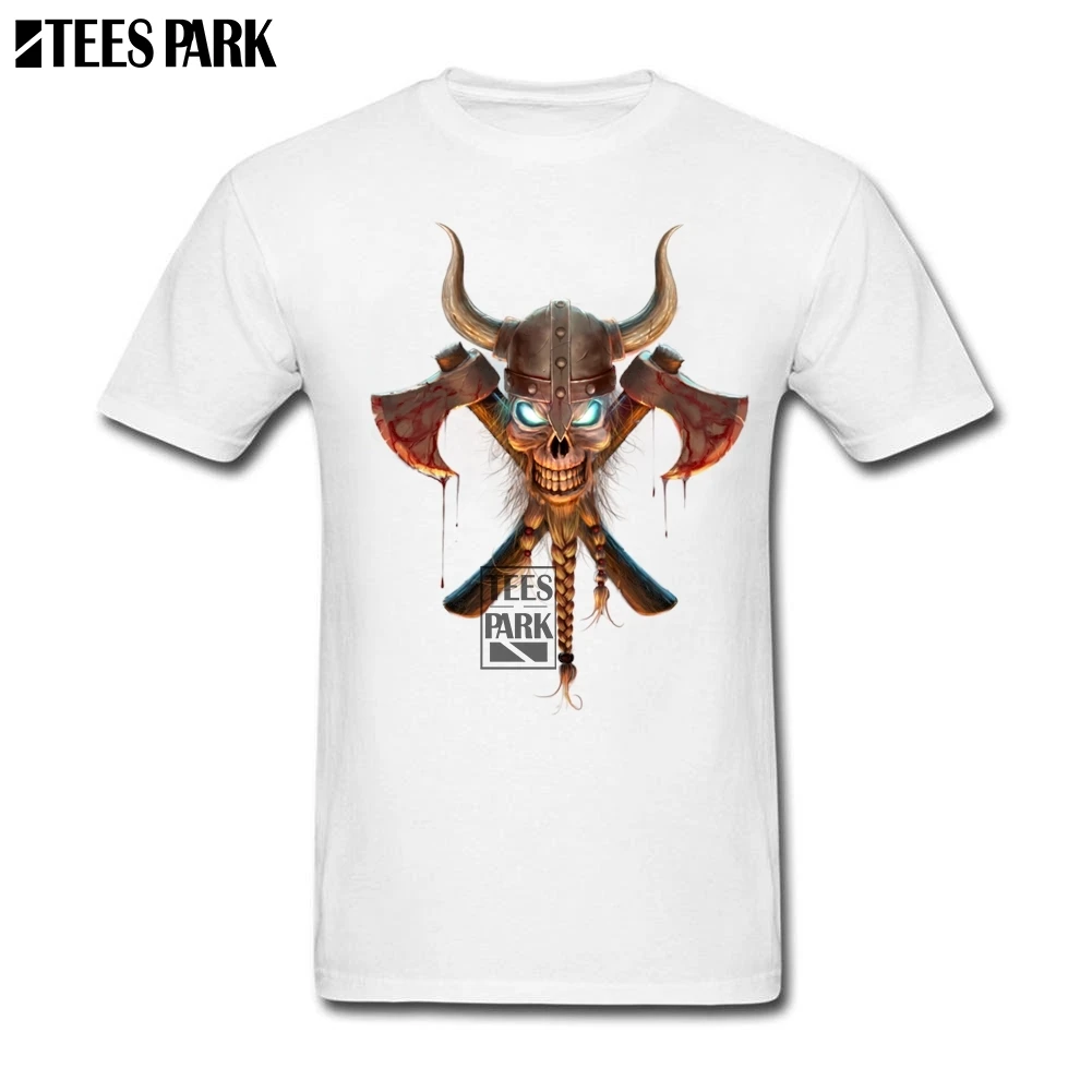 Ретро Стиль Geek футболки Викинги Футболка для мужчин с круглым вырезом коротким