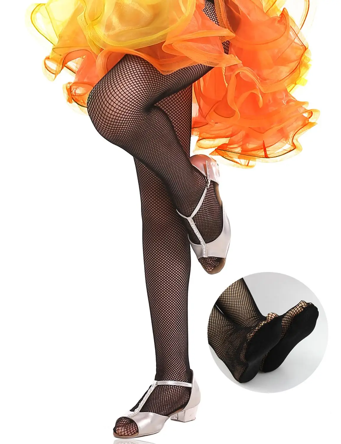 Женские латинские колготы-чулки в сетку колготки для латинских танцев чулки