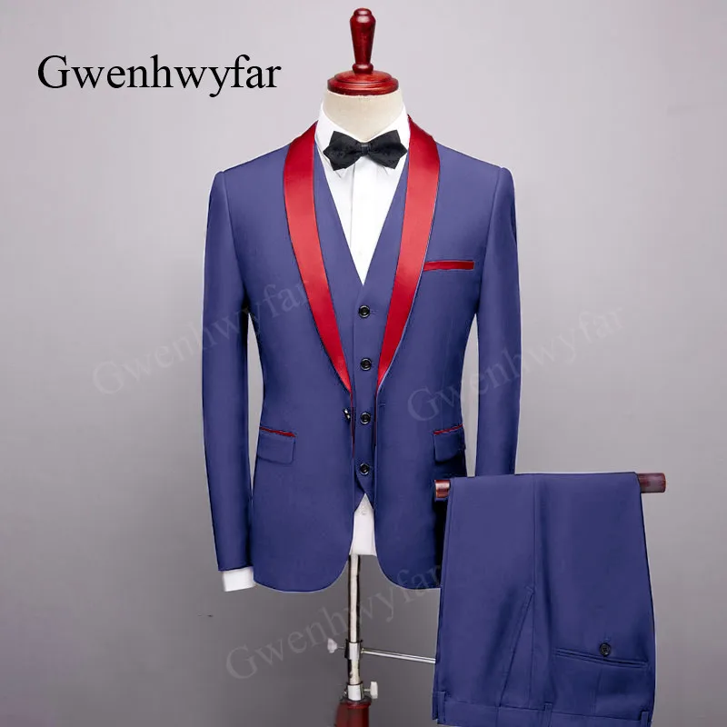 Gwenhwyfar мягкие мужские костюмы лаванды 2020 Новый Дизайн Блестящая шаль лацкан одна