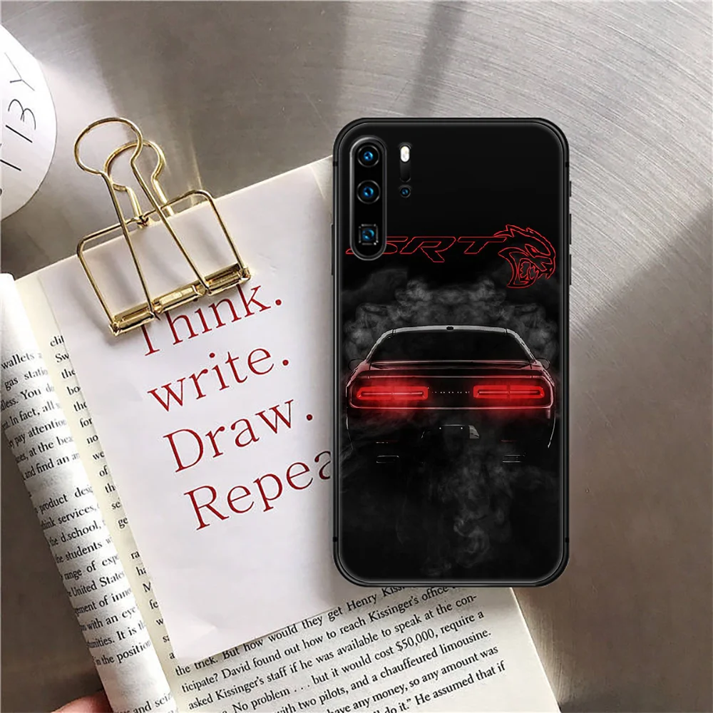 

Dodge American Car Brand Phone Case Cover For Huawei Mate P 10 20 30 40 Lite Pro Smart Z 2019 Black Painting Luxury Etui Black
