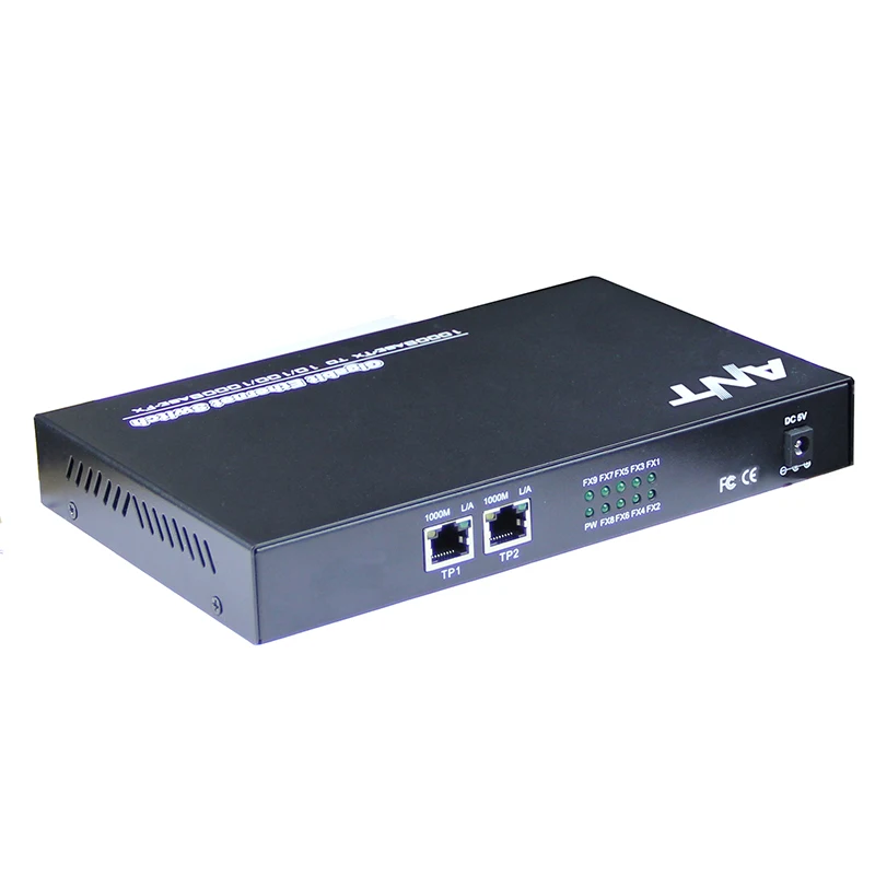 Волоконно-оптический коммутатор 8 SC 2 1000M RJ45 промышленный гигабитный Ethernet коммутатор медиаконвертер