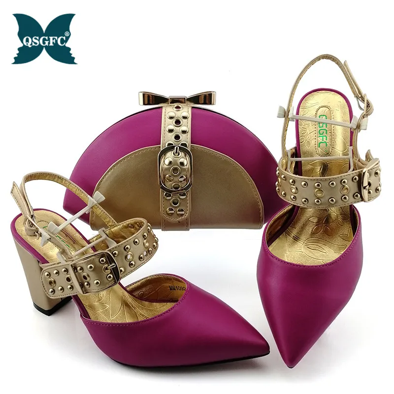 Новинка модные итальянские дизайнерские туфли с сочетающейся сумочкой клатчем