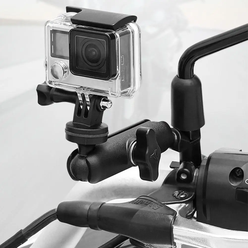 

Motorcycle Sports Camera Bracket Bicycle Bike Phone Navigation Holder Support Handlebar Rearview Mirror Mount Clip Bracket