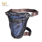 Качественная мужская дизайнерская Повседневная Коричневая Классическая Наплечная Сумка из натуральной кожи, модная синяя дорожная забавная поясная сумка, сумка для ног, 833