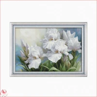 irises flowers chinese cross stitch kits ecological cotton stamped printed 11ct diy easy to use home decoration needlework