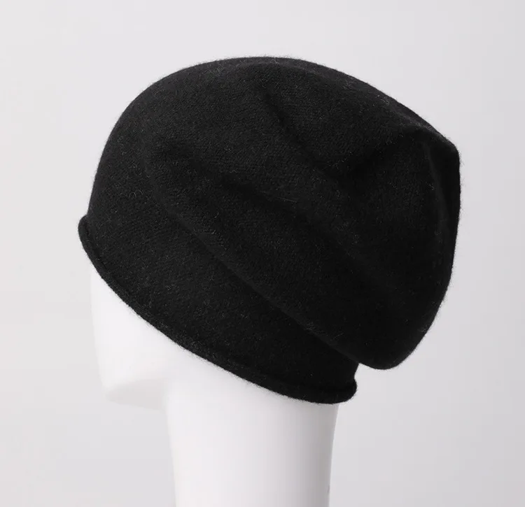 Зимняя кашемировая шапка для женщин Beanie хип хоп милые кашемировые шляпы, зимние шапки женский широкий берет-Боб Gorro Feminino