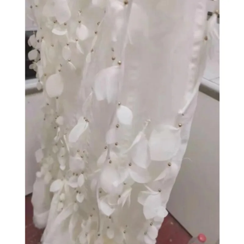 

DEAT 2021 New Women Fashion Slim Sexy White Strapless Sleeveless Patchwork Strap High Waist Dress Summer And Autumn 7E7085