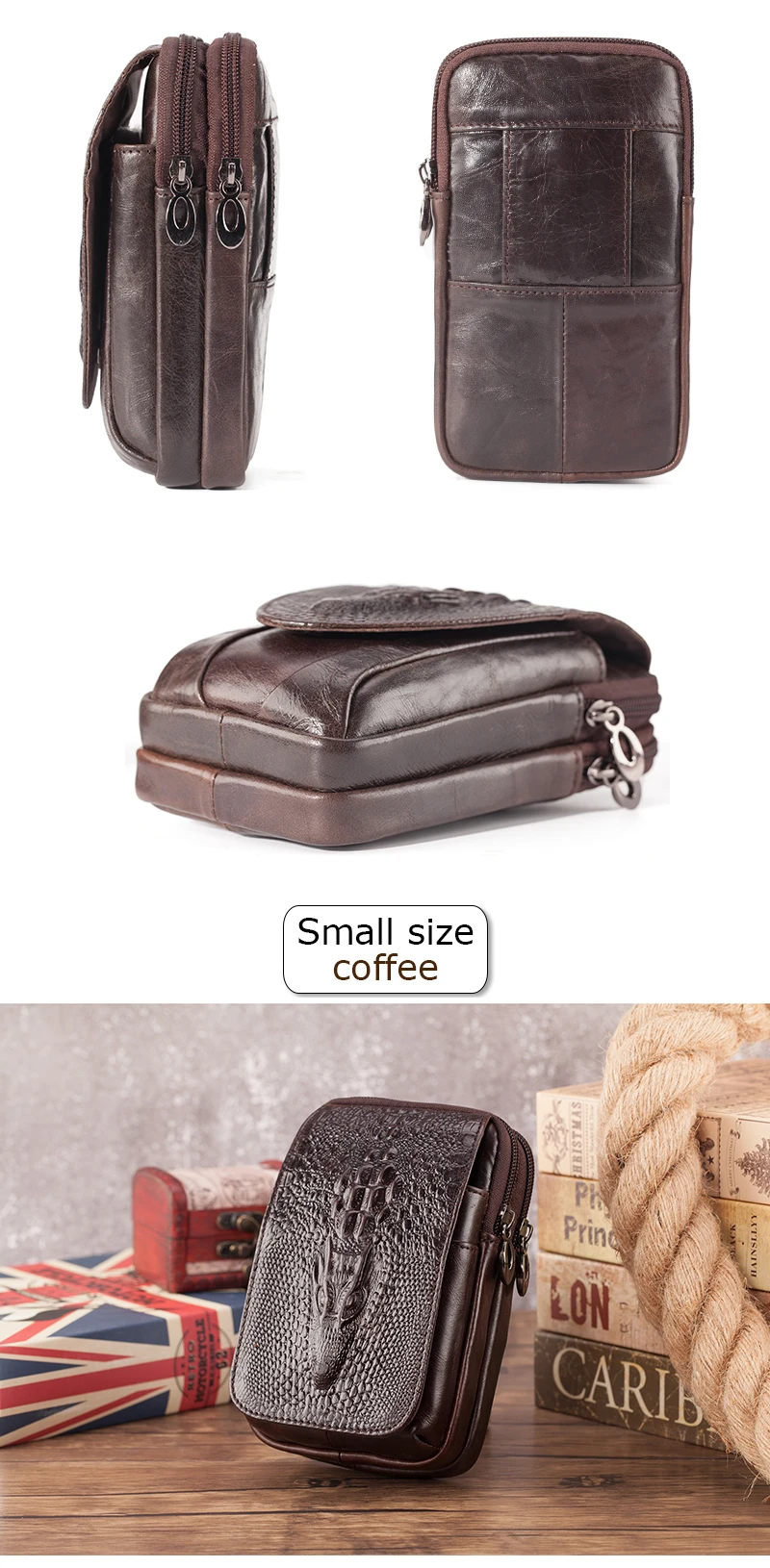 Genuine Leather Men's Waist Fanny Pack Mobile Phone Pouch Soft Cowhide Cross Body Zipper Money Purses Hip Bum Belt Bags For Men
