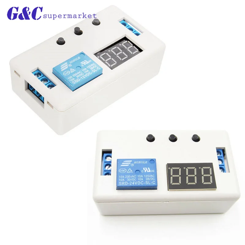 DC 12 В 24 в цифровой светодиодный дисплей релейный модуль задержки времени Плата