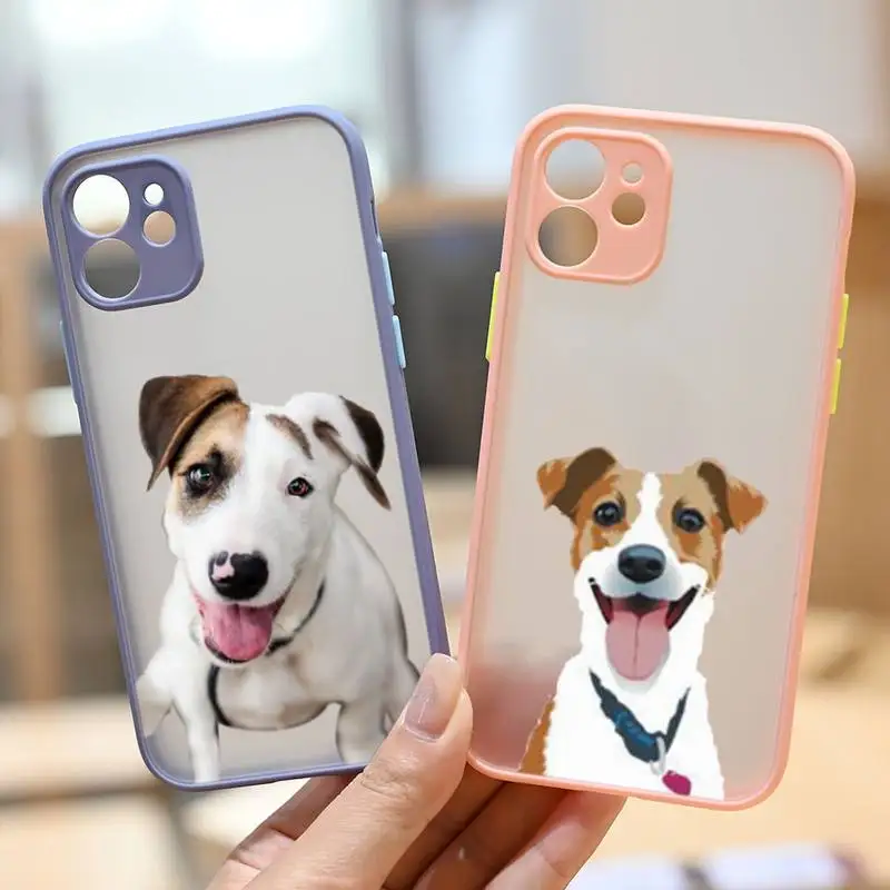 

Jack Russell Terrier Dog Phone Case Dark Blue Transparent Matte For IPhone 7 8 11 12 S Mini Pro X XS XR MAX Plus Cover Shell