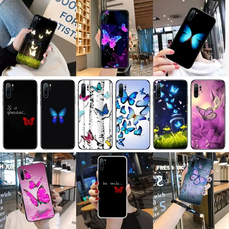 

Butterfly cute color Phone Case For Huawei P40 P20 P30 Mate 40 20 10 Lite Pro Nova 5t P Smart 2019