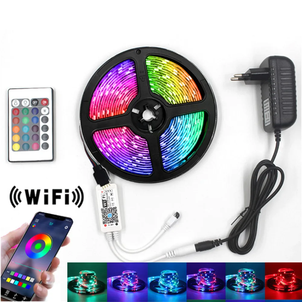 

Ruban Led 10m WIFI Led Light Strip 5050 12V RGB Strips Waterproof Luces Led Lights for Room Lightings Decoration 10 Meters Set