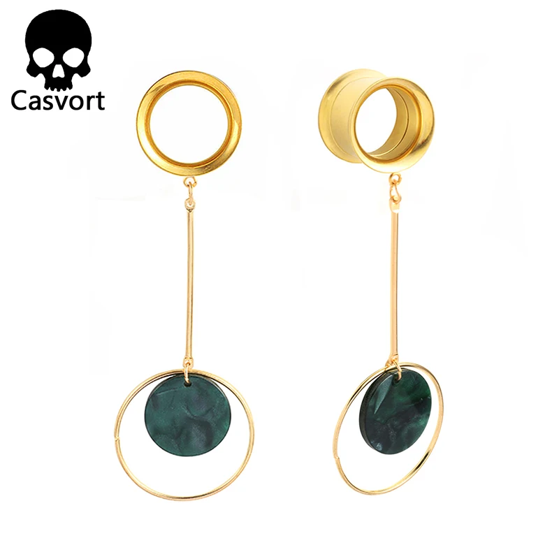 Casvort, 2 шт., серьги для пирсинга, расширитель, туннель, заглушка, Висячие шпильки, седло, ушные измерители, носилки, модные украшения для пирсинга тела, подарок