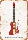 Гитарное искусство-винтажный вид металлический знак декор стен-1964 Gibson Firebird VII декабря красная настенная табличка знак 8X12 дюймов