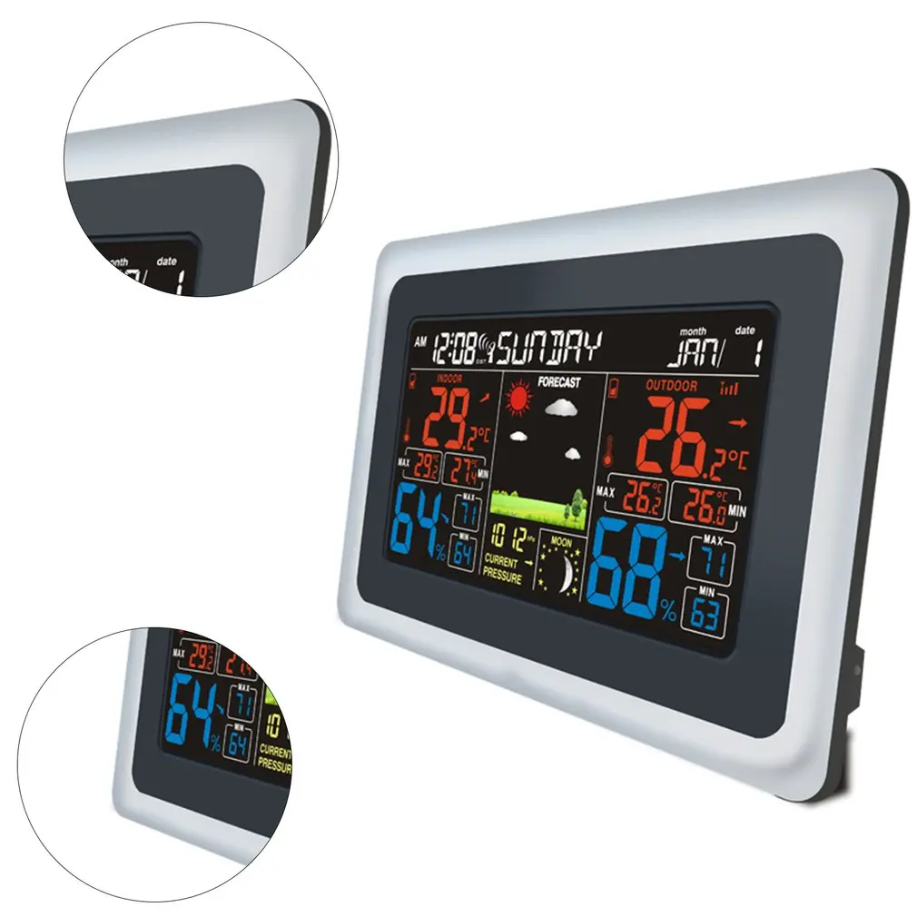 

Multi Function Wireless Weather Clock Electronic Temperature And Humidity Meter And Electronic Clock