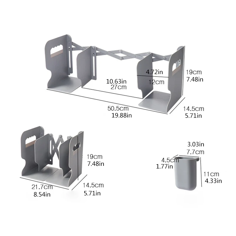 

Adjustable Book Stand Rack with Pen Holder Book Shelve Organizer Home Office Desk Organizer Bookshelf