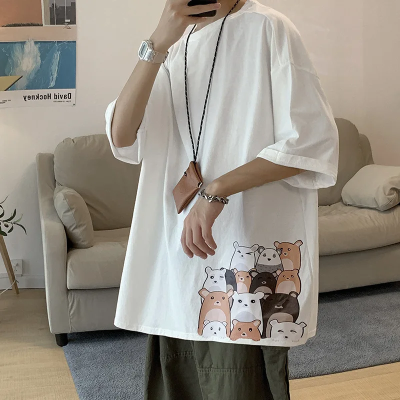 

Anime Cartoon Kawaii Cute Funny Print Unisex Summer T Shirts Short Sleeve Women Fashion Oversized Streetwear Men Casual Couple