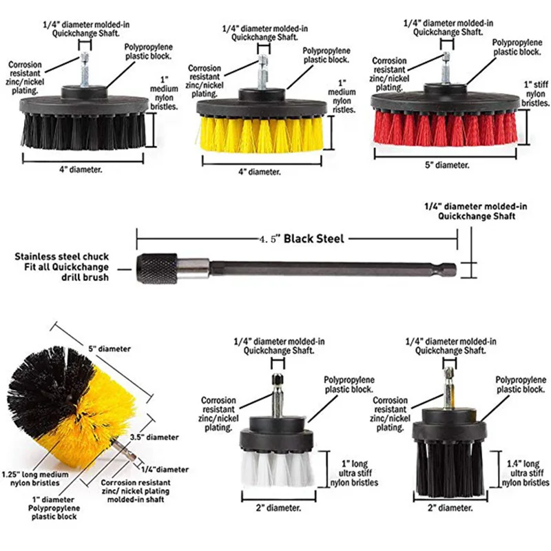 

Power Scrubber Brush Electric Drill Brush Disc Brush for Car Home Kitchen Bathroom Polishing Polished with Long Attachment 22pcs