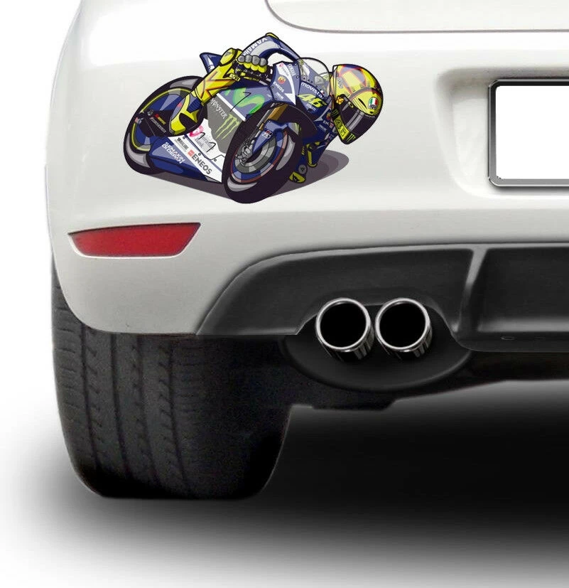 Наклейка на гоночный супер велосипед с мультяшным изображением Валентино