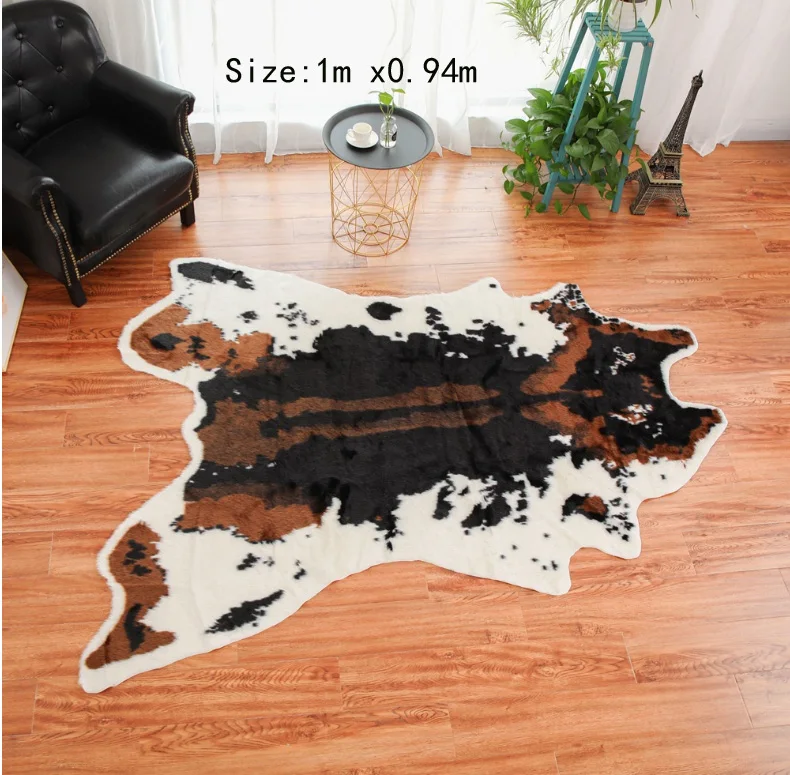Ковер из искусственной кожи с принтом тигра зебры коровы леопарда для гостиной 11