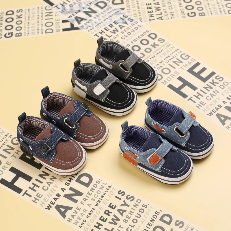 

2021 0-18M Baby Soft Lovely Comfortable Sole Cotton Crib Shoes Boy Casual Sneaker Sport Shoes Toddler Patchwork Shoes Newborn