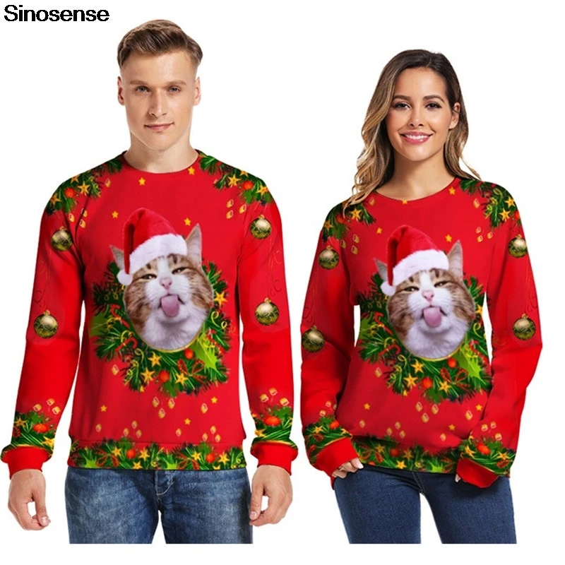 Унисекс Уродливый Рождественский свитер 3D принт забавная Рождественская