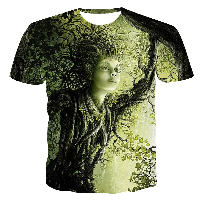 

Summer Unisex Short-Sleeved T-Shirt 3D Printing Science Fiction Animation Horror Doomsday Series Round Neck Pullover XXS-6XL