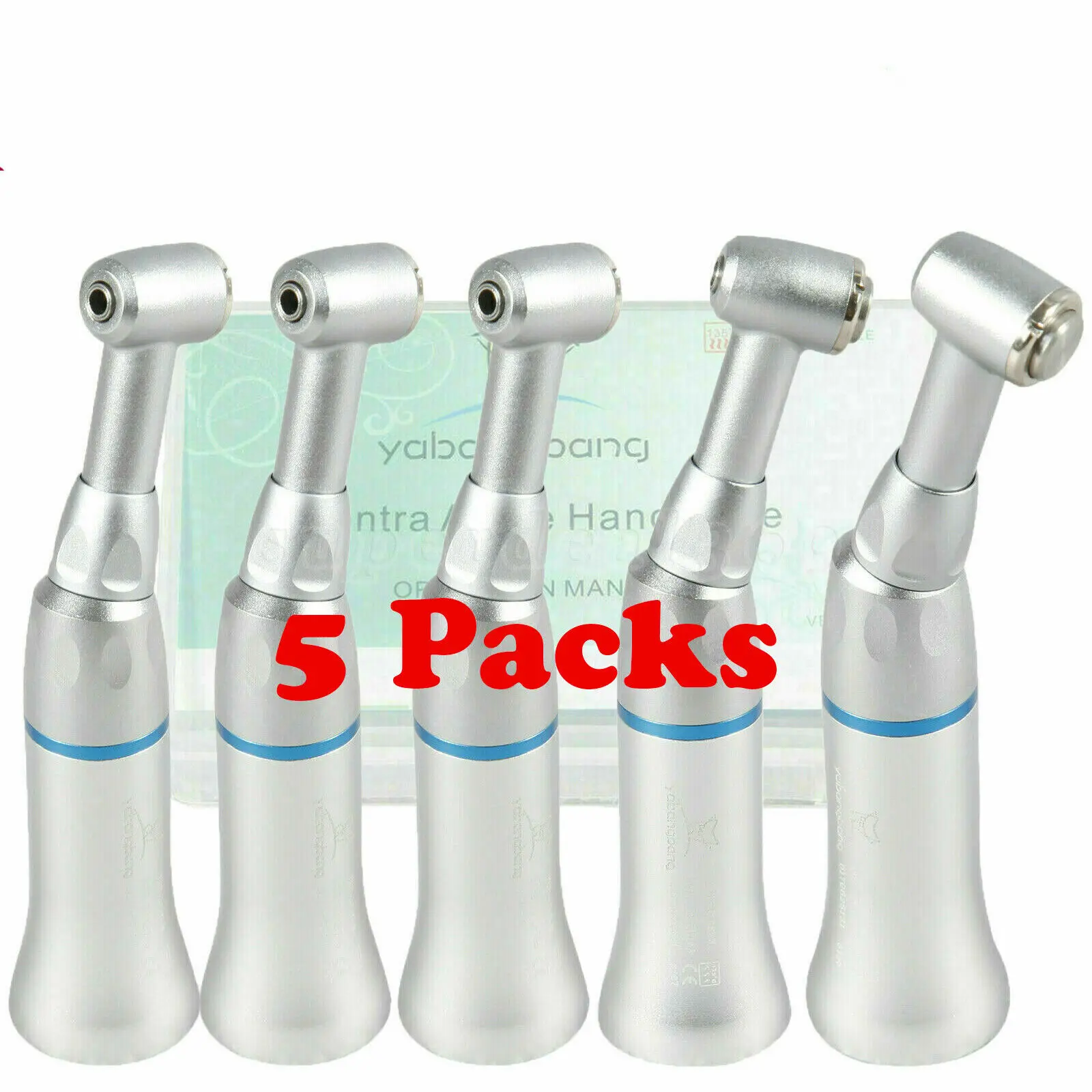 5PCS*NSK Style Dental Low Slow Speed Contra Angle Handpiece Push Button Turbine For E-type Motors