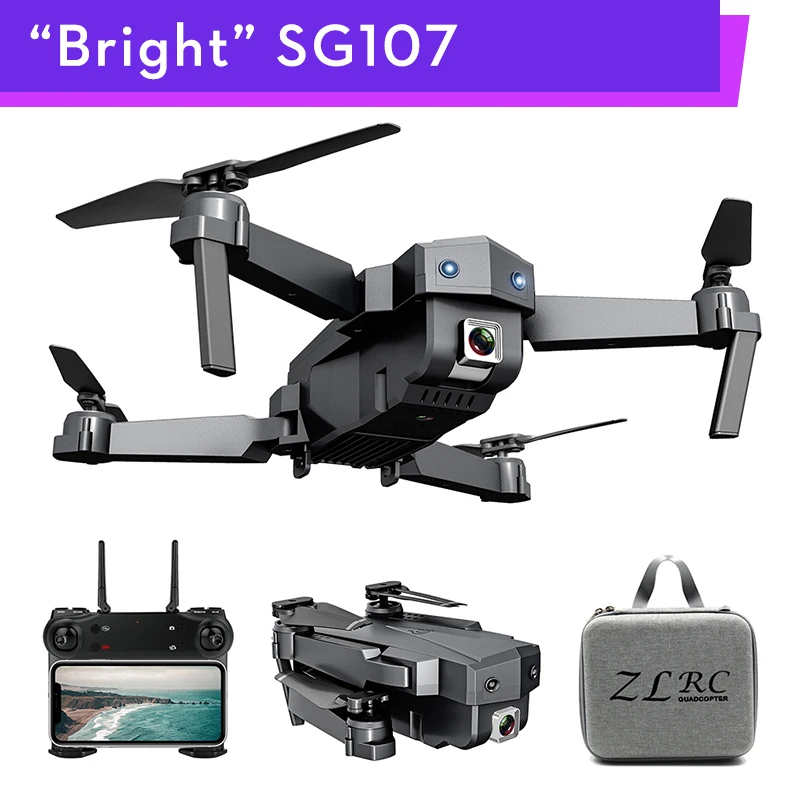

SG107 4K GPS Drone Camera Brushless Profesional RC Quadcopter HD Dual Camera Drone Foldtable 2.4G Remote Control Helicopter Toys
