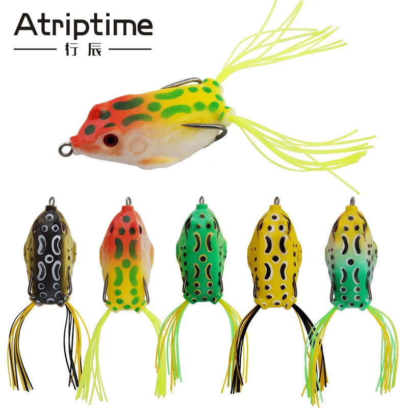 

5pcs/set High Quality Soft Frog Fishing Lure 4/5/5.5cm Silicone Bait Top water Ray Frog With Double Hooks Lifelike Fishing Baits