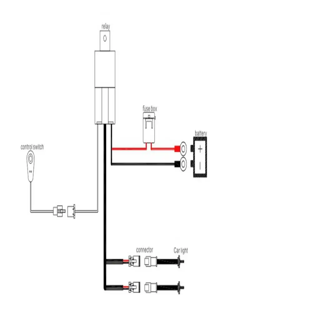 1 switch for 2 lamps Oslamp Автомобильный светодиодный светильник, провод 2,5 м, 12 В, 24 В, 40А, жгут проводов, релейный набор проводов, предохранитель для авто вождения, внедорожный светодиодный светильник - Цвет: 1 switch for 2 lamps