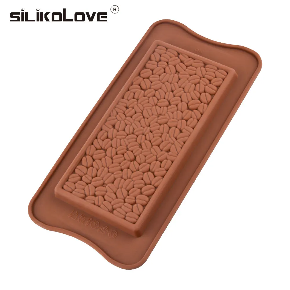 SILIKOLOVE Coffee Beans Chocolate Silicone Mold Candy Cake Mould Biscuits Cookies DIY Baking Tools Soap Molds Cake Decorating