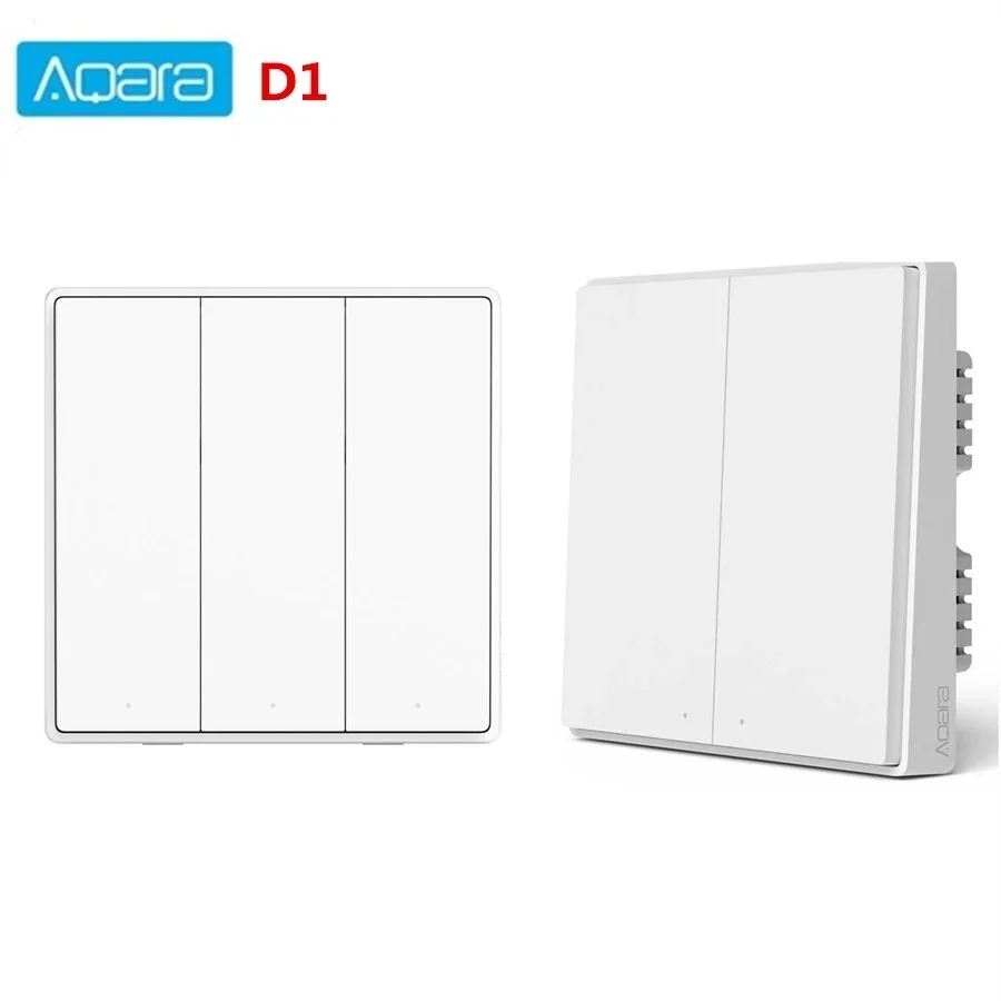 Aqara Smart Switch D1 Zigbee Wireless Light Switch 3 Button Key with Neutral Voice Control for Xiaomi Mijia Mi Home Kit