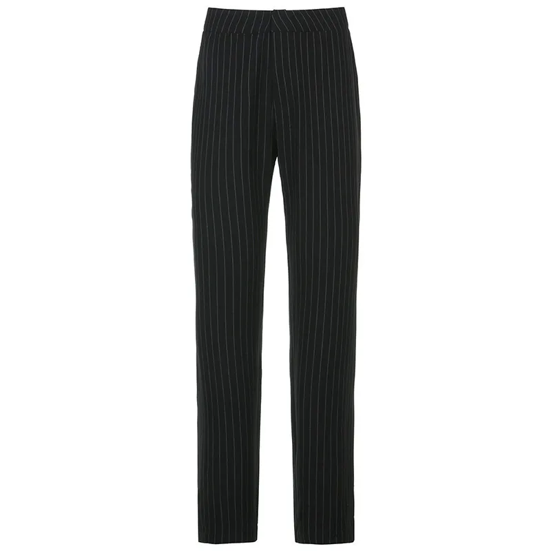 

2021 New Striped Pants Y2K Fashion All-match Casual Gothic Women Straight-leg Pants Street Clothing Korean High-waist Trousers