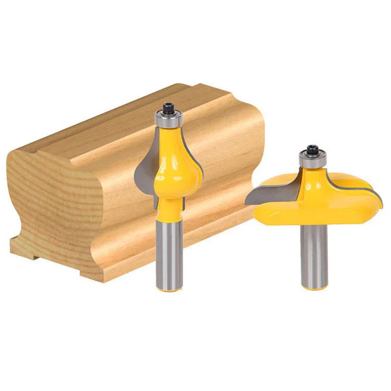 

2PC/Set 1/2" 12.7MM Shank Milling Cutter Wood Carving Armrest Mill Handrail Router Bits Set Wavy Flute Tenon Milling Cutter Bits