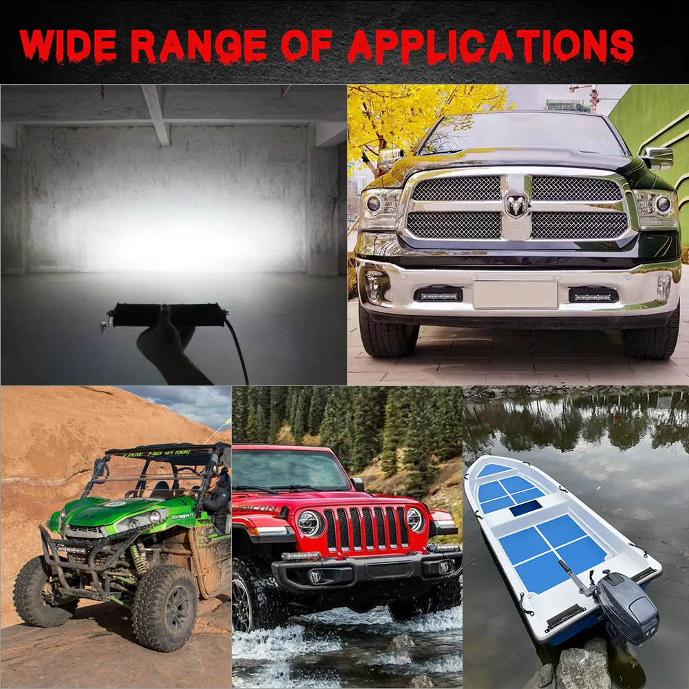 NAOEVO 7" 6D Slim LED Light Bar / Work 12V 24V Driving Fog DRL Combo Car led bar For off road Jeep ATV 4WD barra de | Автомобили и