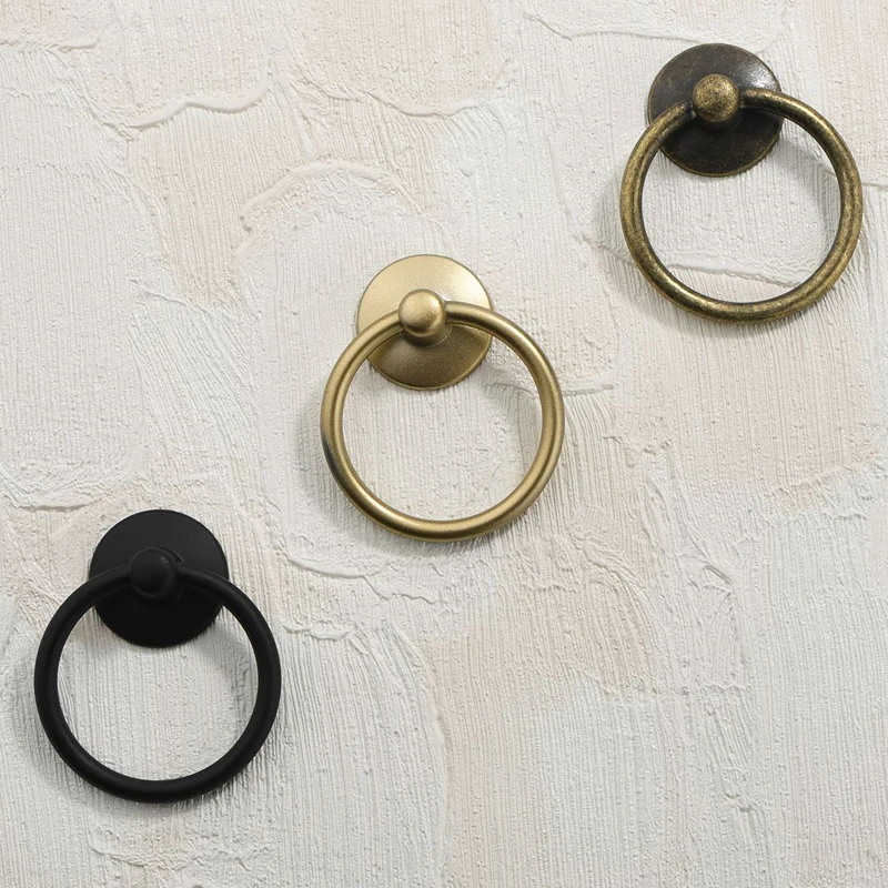2Pc Vintage Round Ring Furniture Door Pull Handle Alloy Cabinet Dresser Drawer Knobs Cupboard For Jewelry Box | Обустройство дома