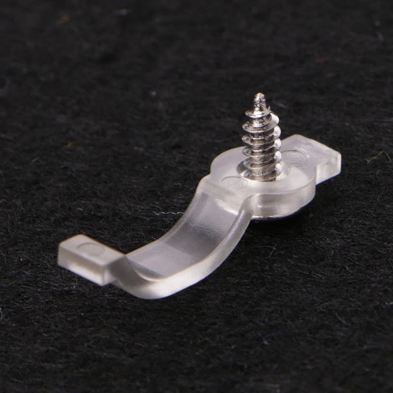 100 Pcs Mounting Bracket 10mm Fixing Clip For 5050 LED Strip Light with Screws | Обустройство дома