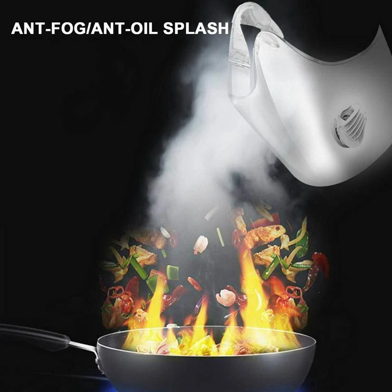 Защитная маска Анти туман масла Пластик Прозрачная Обложка для рта Кухня