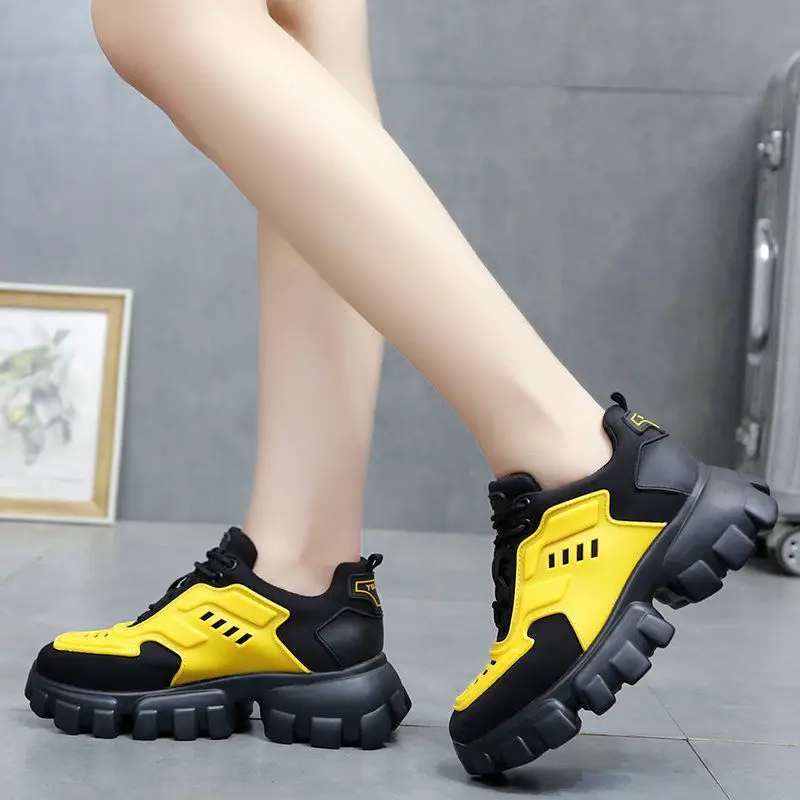 

Women Sneakers white black Running Shoes Plus Size 39 40 elevator Heighten shoes Breathable Non Slip Flats Jogging Sport Shoes