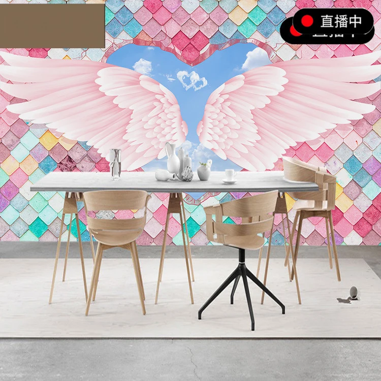 Самоклеящиеся 3D-обои для фотостудии фотообои с изображением крыльев молока чая